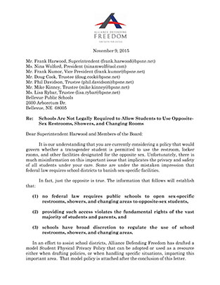 Letter to Bellevue Board of Education