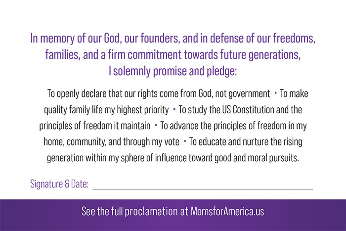 Declaration of Mothers Card - Back